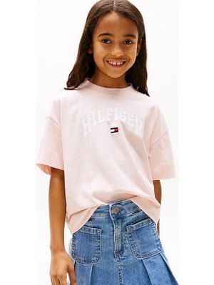 Kız Çocuk Th Varsity Melange Archive T-Shirt - Pudra