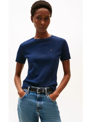 Kadın Th Slim Crew Neck T-Shirt - Lacivert