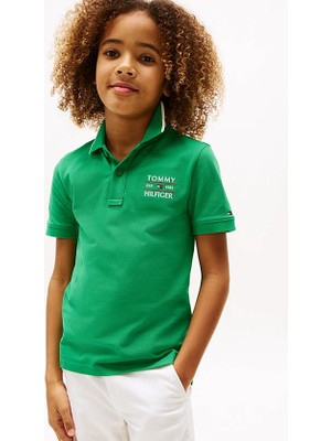 Erkek Çocuk Th Bayrak Logo Polo T-Shirt - Yeşil