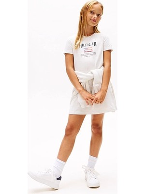 Kız Çocuk Th Hilfiger Sequins T-Shirt Elbise - Beyaz