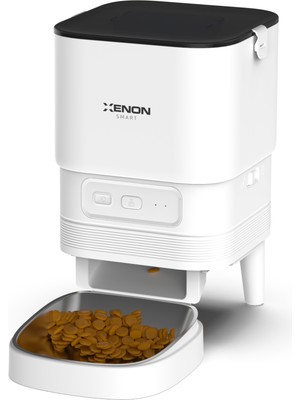 Xenon Smart Akıllı Otomatik Kedi Köpek Mama Kabı Mobil Uygulama Kontrollü Paslanmaz Çelik Kaseli Evcil Hayvan Besleyici X8612