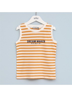 Erkek Çocuk Sıfır Kol Bisiklet Yaka Tişört - 16345 - Kahverengi