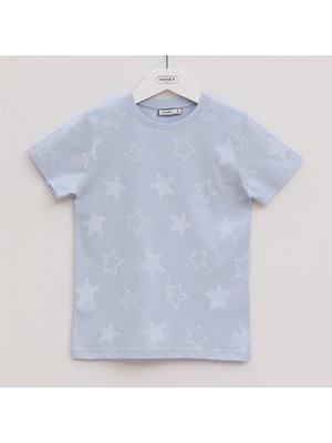 Erkek Çocuk Kısa Kol Tişört - 16258 - Mavi