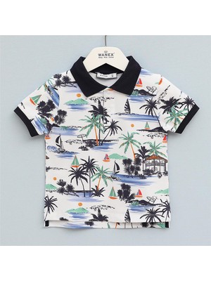 Erkek Çocuk Kısa Kol Tişört - HW240307 - Beyaz