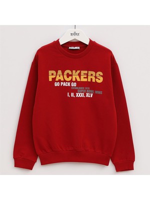 Erkek Çocuk Şardonlu Uzun Kol Kalın Bisiklet Yaka Tişört - 15553 - Bordo