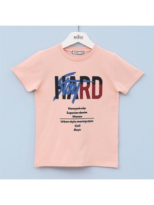 Erkek Çocuk Kısa Kol Tişört - 15666 - Pudra