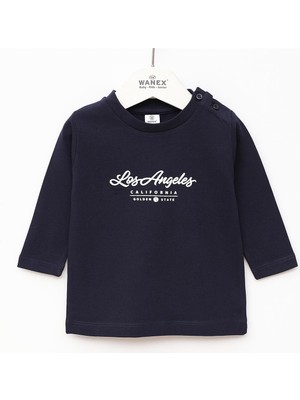 Wanex Erkek Çocuk Şardonsuz Uzun Kol Ince Tişört - 16777 - Lacivert