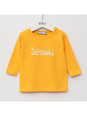 Erkek Çocuk Uzun Kol Ince Tişört - 16781 - Sarı