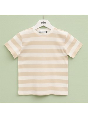 Erkek Çocuk Kısa Kol Ince Tişört - B-E165 - Krem
