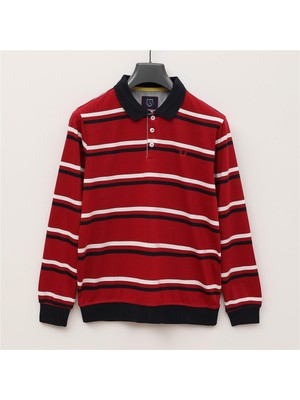 Erkek Uzun Kol Ince Polo Yaka Tişört - CZT-143 - Kırmızı