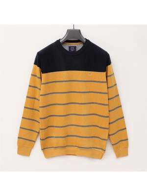 Erkek Uzun Kol Ince Sweatshirt - CZT-109 - Safran