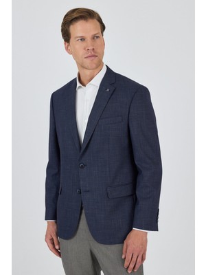 Koyu Lacivert Mono Yaka Bez Ayağı Tam Astar Esnek 4 Drop Comfort Fit Classic Ceket 1002250155