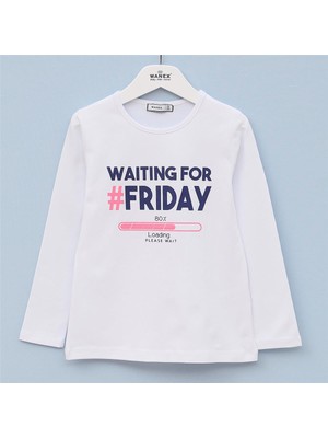 Kız Çocuk Şardonsuz Uzun Kol Ince Tişört - 31587 - Beyaz