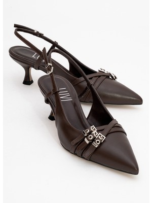 Luvi Woss Bordo Rugan Kemer Detaylı Kadın Topuklu Ayakkabı