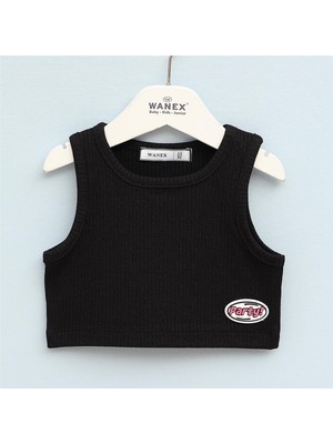 Kız Çocuk Sıfır Kol Tişört - 32529 - Siyah