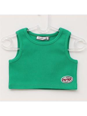 Kız Çocuk Sıfır Kol Tişört - 32529 - Yeşil