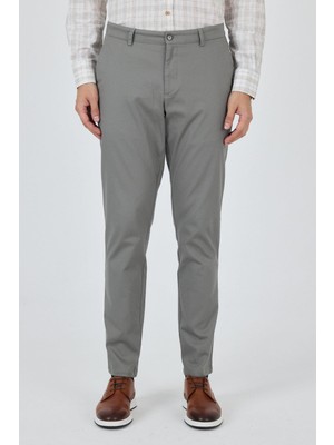 Füme Gabardin Yan Cep Düz Paça Comfort Fit Pamuklu Casual Chino Pantolon 1003250121