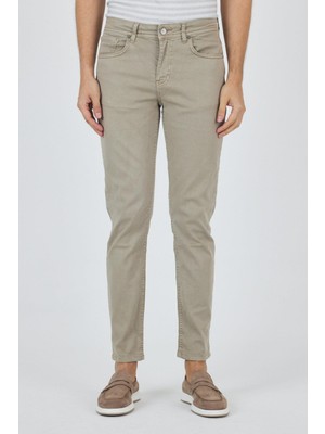 Koyu Bej Pamuklu 5 Cep Casual Slim Fit 5 Cep Pantolon 1003250318