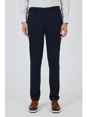 Koyu Lacivert Esnek Yandan Cepli Casual Slim Fit Jogger Pantolon 1003250156
