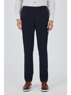 Koyu Lacivert Esnek Yandan Cepli Casual Slim Fit Jogger Pantolon 1003250162