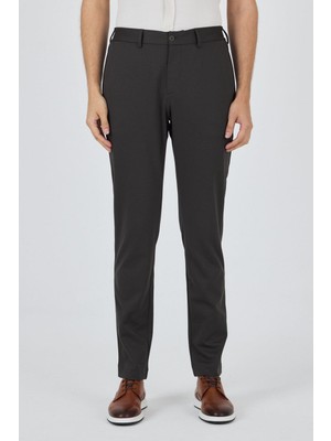 Koyu Antrasit Esnek Yandan Cepli Casual Slim Fit Jogger Pantolon 1003250157