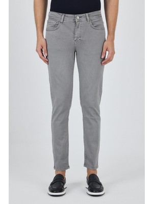 Gri Pamuklu 5 Cep Casual Slim Fit 5 Cep Pantolon 1003250318