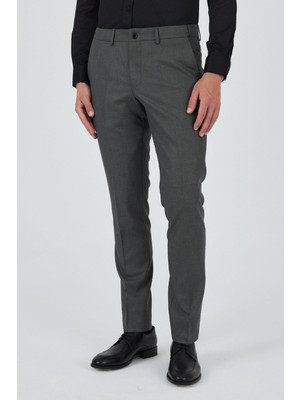 Siyah Filafil Yan Cep Açık Paça Slim Fit Ayarlanabilir Kemer Pantolon 1003250123