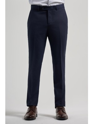 Koyu Lacivert Esnek Yandan Cepli Slim Fit Classic Pantolon 1003250160