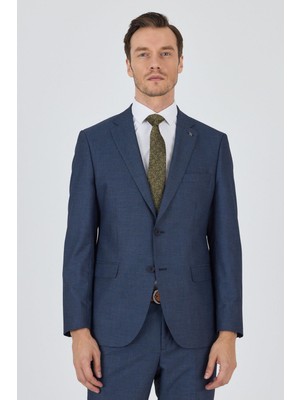 Lacivert Mono Yaka Esnek 6 Drop Comfort Fit Classic Takım Elbise 1001250152