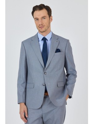 Mavi Mono Yaka Astarlı Çift Yırtmaç Esnek 4 Drop Comfort Fit Classic Takım Elbise 1001250160