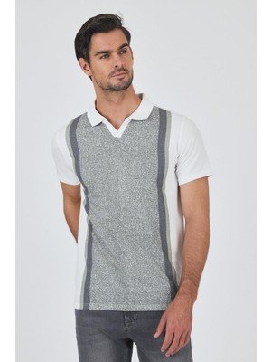 Kısa Kol Baskılı Suprem Italyan Yaka Cepsiz Slim Fit Tişört 1011250123