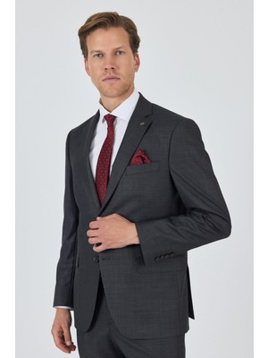 Düz Filafil Mono Yaka Tam Astar 6 Drop Comfort Fit Takım Elbise 1001250170