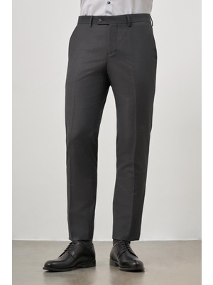 Koyu Antrasit Yandan Cepli Slim Fit Classic Pantolon 1003245152