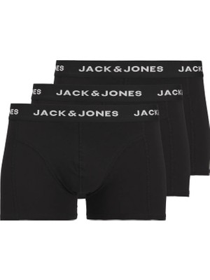 Jack & Jones Erkek Düz Renk Boxer Paketi 3'lü Pamuklu Konforlu Seçenek