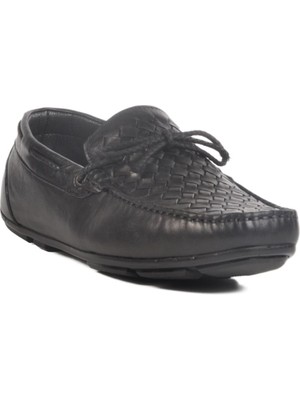 2Y0173SIYAH Hakiki Deri Erkek Loafer