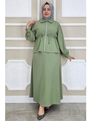 Kadın Fermuarlı Bağcıklı Tesettür Takım