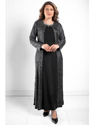 Taş Işlemeli Abiye Elbise Siyah MDA2562