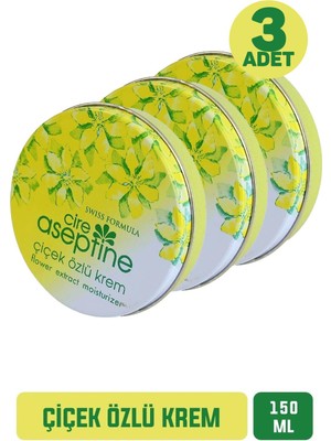 Cire Aseptine Çiçek Özlü Krem Klasik Teneke Kutu 150 ml 3 Adet