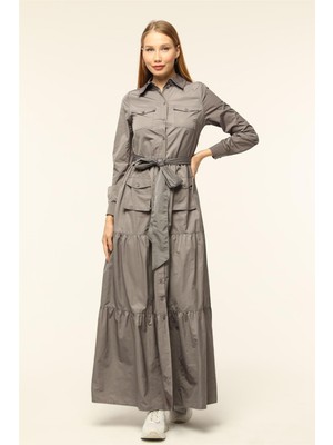 Gömlek Yakalı Elbise