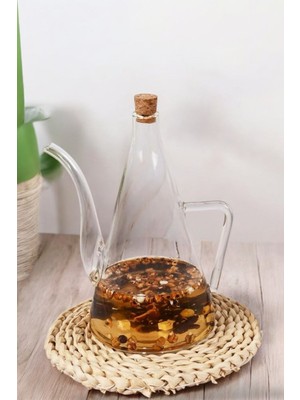 Borosilikat Cam Yağdanlık Yağlık Glazzy  500 ml ( 1 Adet Standsız)