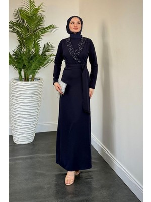 Arden Kruvaze Yaka Abiye Lacivert