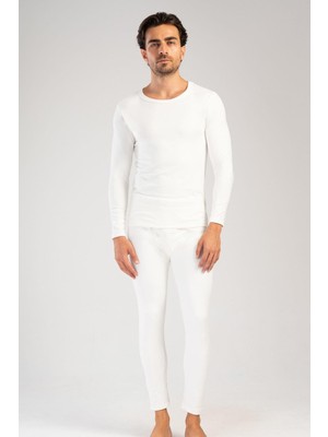 Erkek Uzun Kol Kayık Yaka Termal Içlik Takım 405158 Ekru