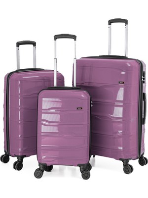 Focux 23  3' Lü Set Kırılmaz Polipropilen Valiz Seyahat Tatil Çeyiz Tekerlekli