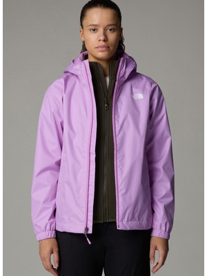 The North Face Quest Jacket Kadın Yağmurluk Kapüşon Yaka Düz Regular Fit Eu Mor Renkli