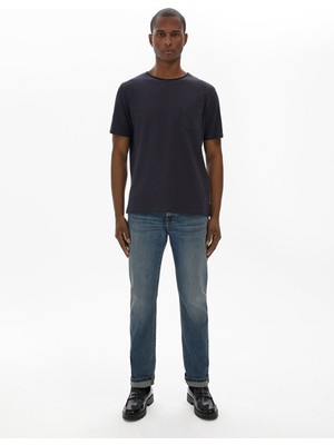 LTB Erkek Basıc Sıfır Yaka Kısa Kollu Regular Lacivert T-shırt