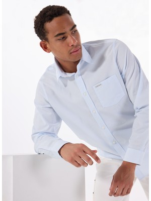 Guess Jeans Regular Fit Mavi Desenli Erkek Gömlek M5RH67WGZ11S76S Gj Ls Reg Pocket