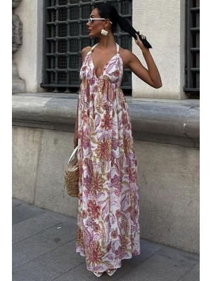 Alinn Butikk Amelia Sırt Dekolteli Şifon Elbise 2614