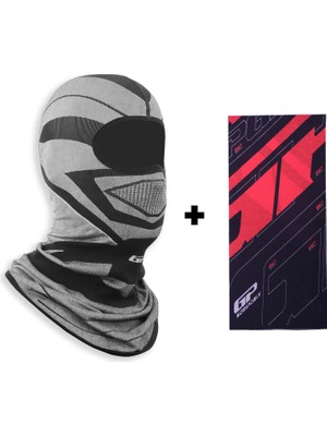 Gp Kompozit Kışlık Motorcu Balaklava Maske Gri (1 Adet Boyunluk Buff Hediye)