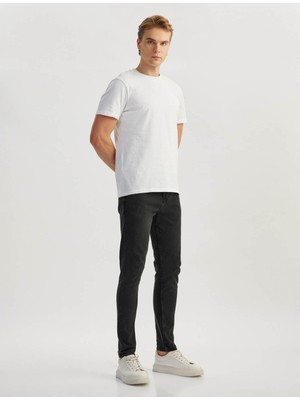 Koton Michael Normal Bel Pamuklu Skinny Fit Siyah Erkek Jean Pantolon 5SAM40076ID