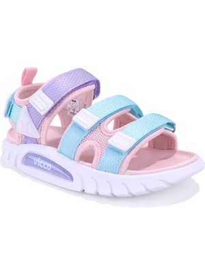 Vicco Cube 332F25Y212 Gri Pudra Ortopedik Günlük Kız Çocuk Spor Sandalet